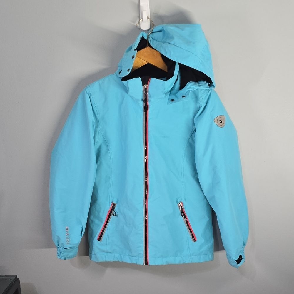 Kids Bright Blue Hooded Jacket - Lightweight Waterproof Coat